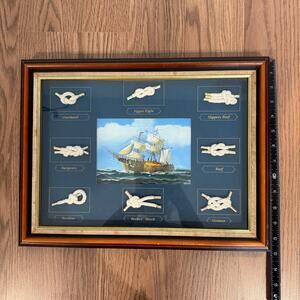 Large Ship Sailor Knots Framed Display Shadow Box Ship Portrait Nautical picture